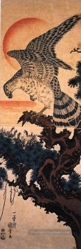 Faucon Utagawa Kuniyoshi ukiyo e Peinture à l'huile